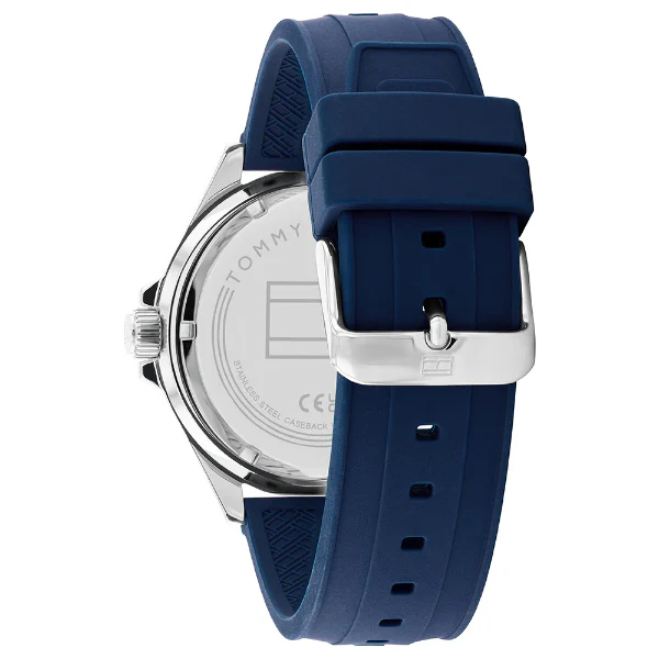 Tommy Hilfiger Logan Blue Silicone Strap Blue Dial Quartz Watch for Gents - 1792009 - Image 3