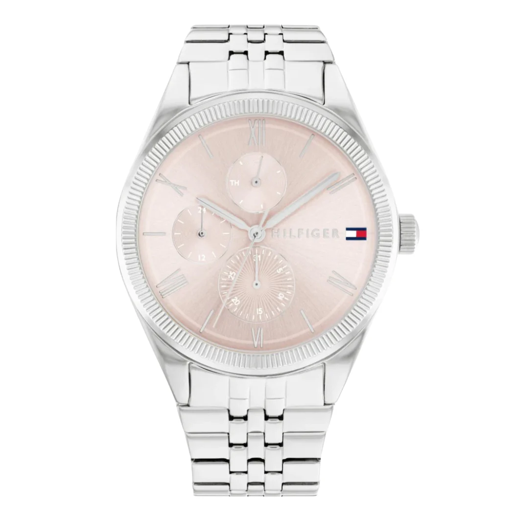 Tommy Hilfiger Monica Silver Stainless Steel Pink Dial Quartz Watch for Ladies - 1782590