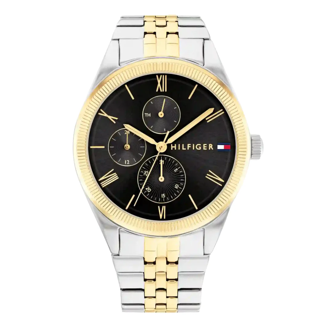 Tommy Hilfiger Monica Two-tone Stainless Steel Black Dial Quartz Watch for Ladies - 1782591