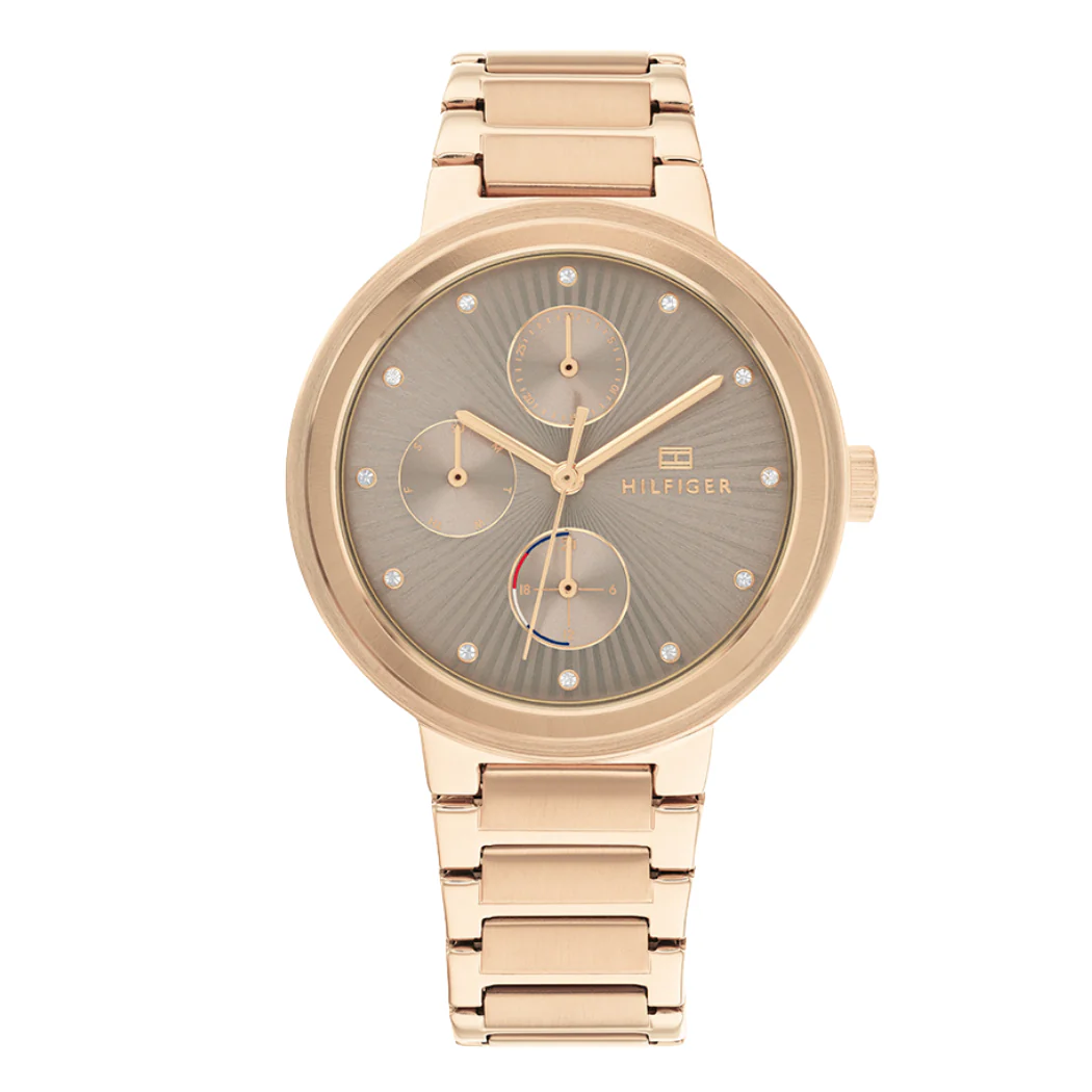 Tommy Hilfiger Rose Gold Stainless Steel Grey Dial Quartz Watch for Ladies - Tommy Hilfiger 1782533