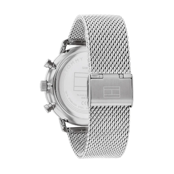 Tommy Hilfiger Silver Mesh Bracelet Green Dial Chronograph Quartz Watch for Gents - 1710567 - Image 3