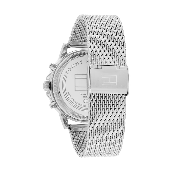 Tommy Hilfiger Stewart Silver Mesh Bracelet Green Dial Chronograph Quartz Watch for Gents - 1710608 - Image 3
