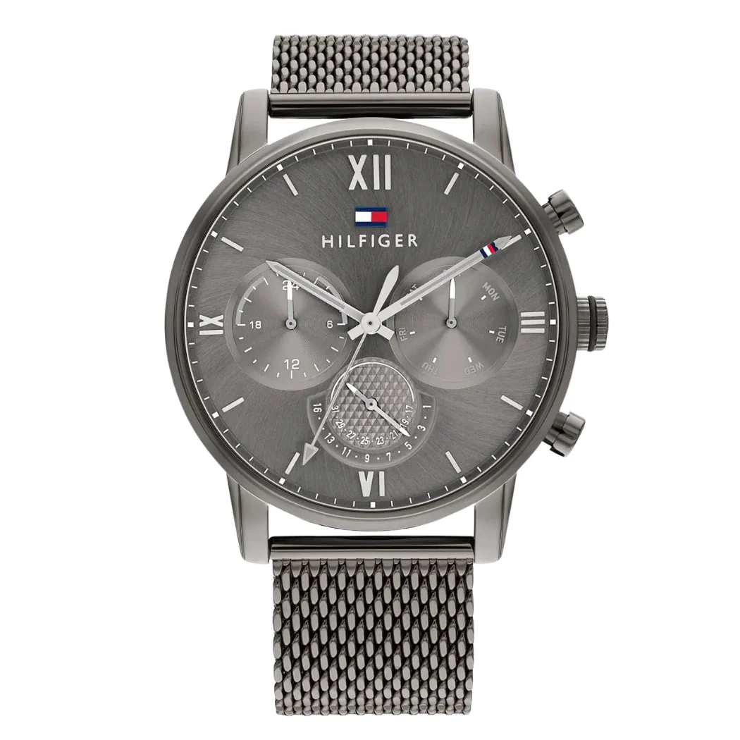 Tommy Hilfiger Sullivan Grey Mesh Bracelet Grey Dial Chronograph Quartz Watch for Gents - 1791882