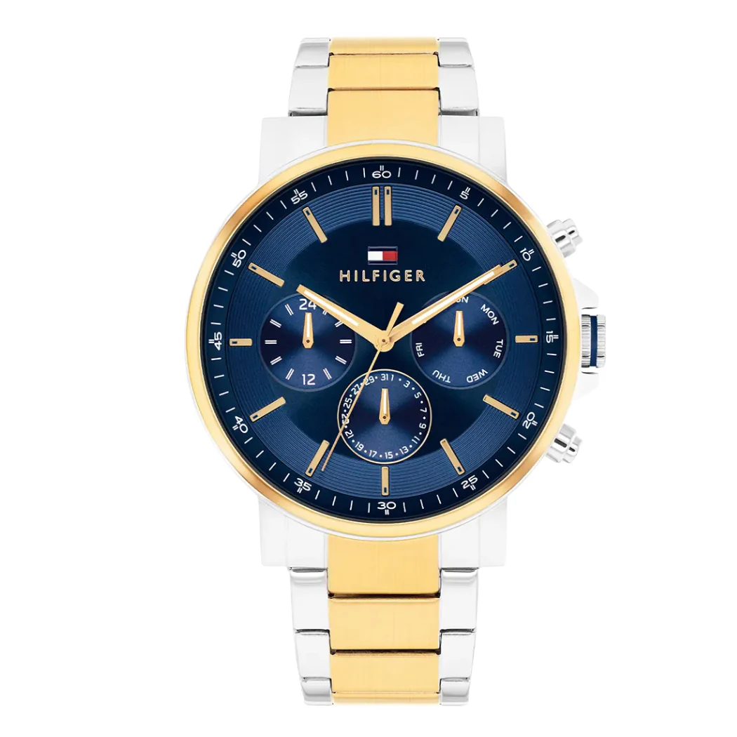 Tommy Hilfiger Two-tone Stainless Steel Blue Dial Quartz Watch for Gents - TOMMY HILFIGER 1710710