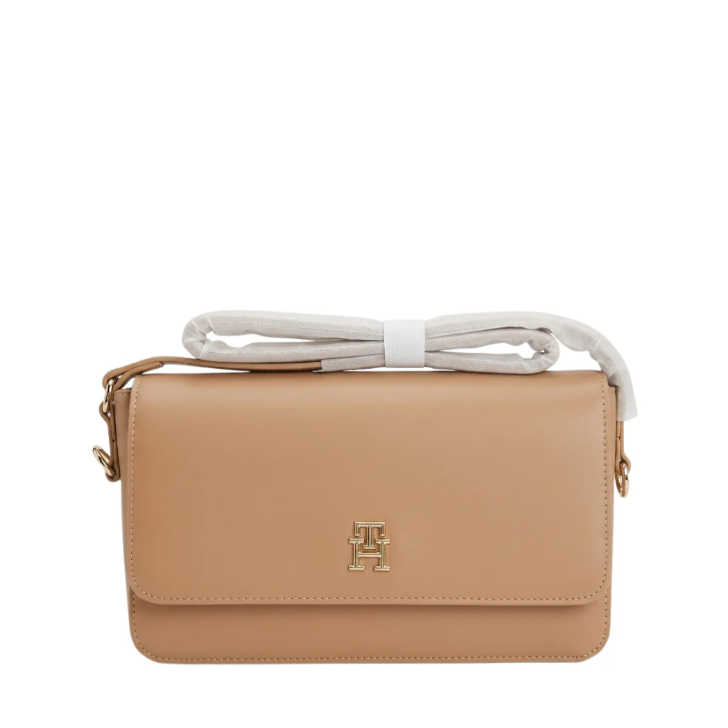 Tommy Hilfiger Webbing Logo Strap Shoulder Bag Brown