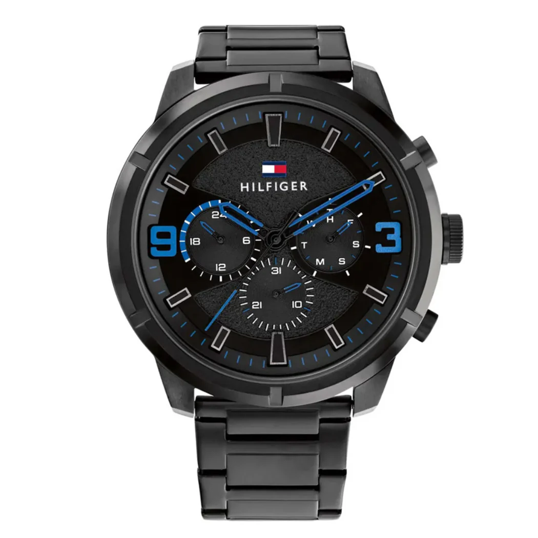 Tommy Hilfiger Wild Black Stainless Steel Black Dial Chronograph Quartz Watch for Gents - 1792070