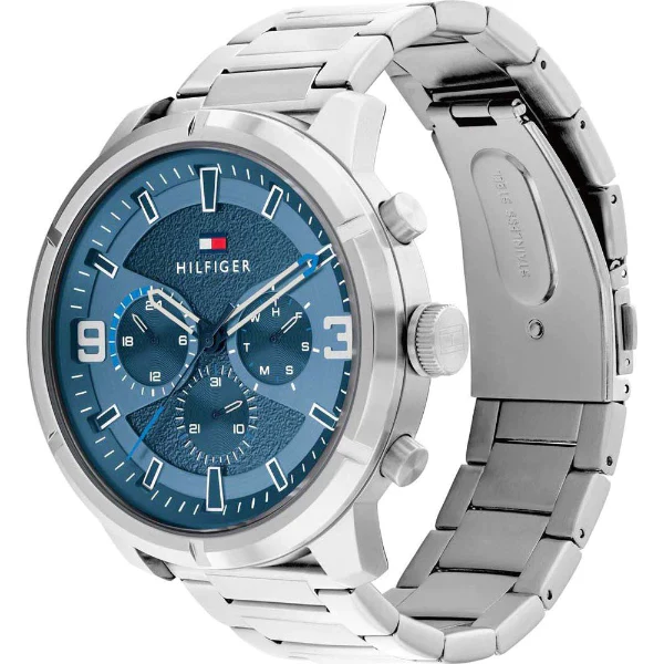 Tommy Hilfiger Wild Silver Stainless Steel Blue Dial Chronograph Quartz Watch for Gents - 1792077 - Image 2