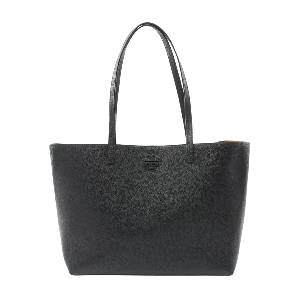 Tory Burch Black McGraw Pebbled Leather Tote Bag - TB152221