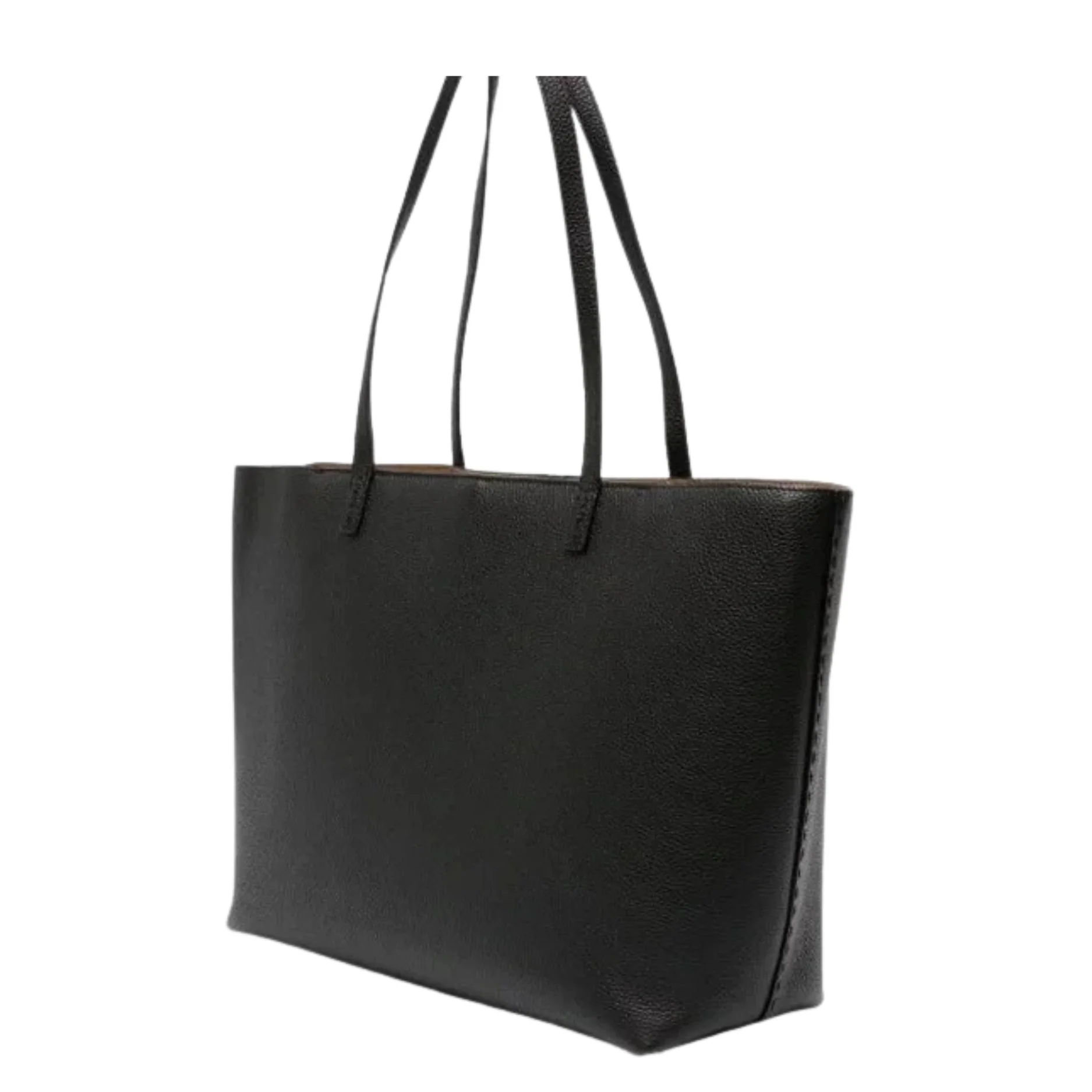 Tory Burch Black McGraw Pebbled Leather Tote Bag - TB152221 - Image 2