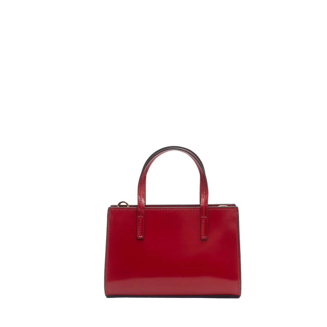 Tory Burch Blake Mini Tote Crossbody – Lipstick Red Patent Leather - Image 2