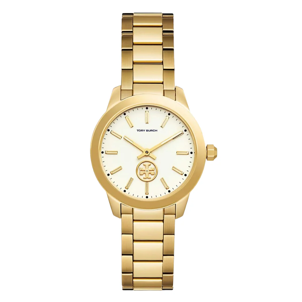 Tory Burch Collins Gold Stainless Steel White Dial Quartz Watch for Ladies - TBW1300