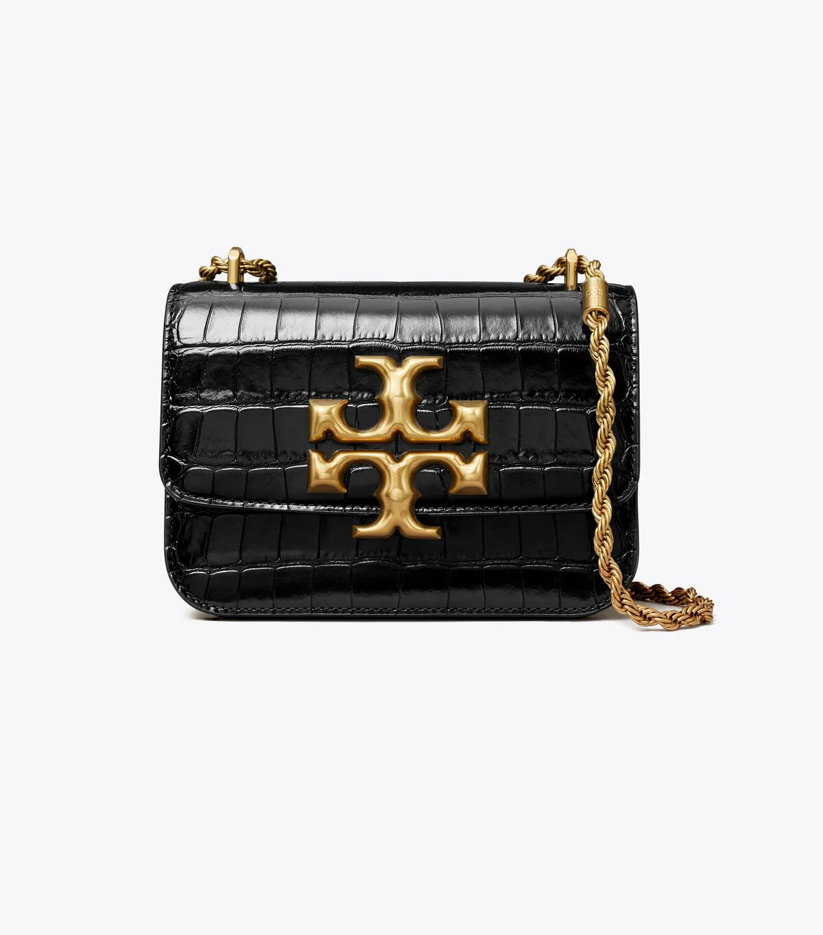 Tory Burch Eleanor Embossed Small Convertible Shoulder Crossbody Bag In Black - 77044