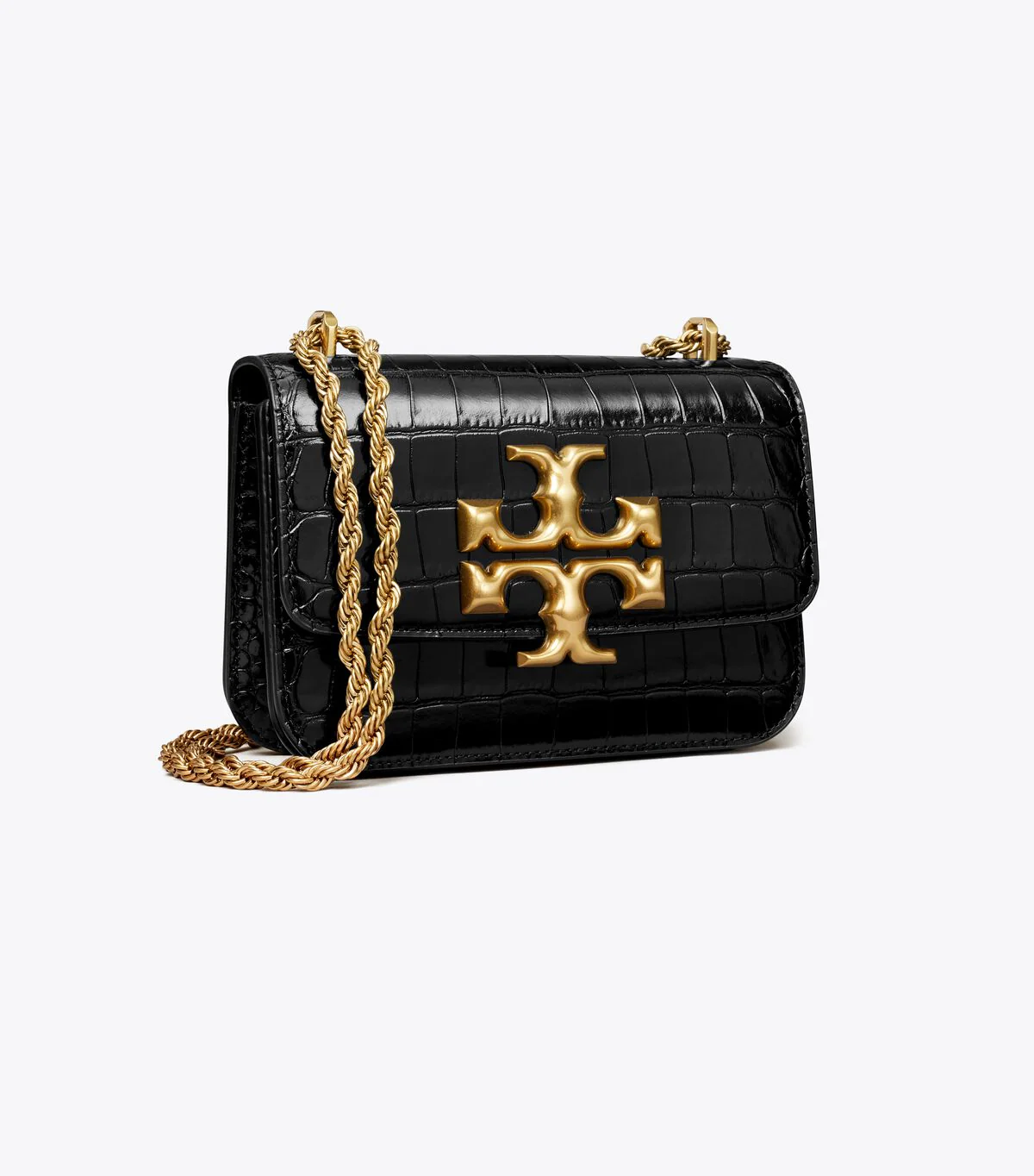 Tory Burch Eleanor Embossed Small Convertible Shoulder Crossbody Bag In Black - 77044 - Image 2