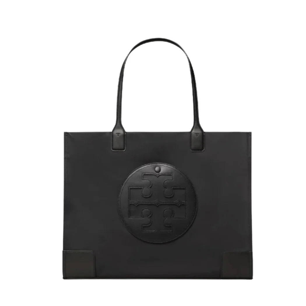 Tory Burch Ella Nylon PVC Tote Bag Leccio Black - TB80479
