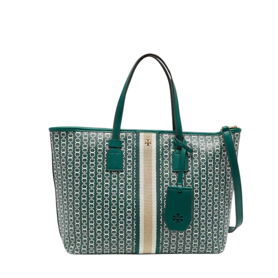 Tory Burch Gemini Link Canvas Tote Malchite link -TB53303
