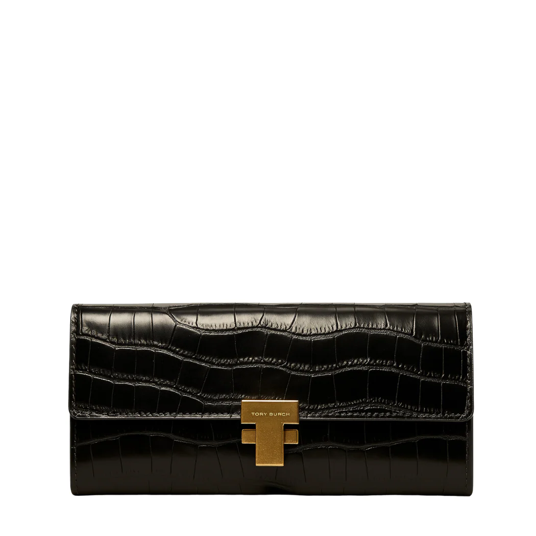 Tory Burch Juliette Embossed Slim Wall Black -TB84758