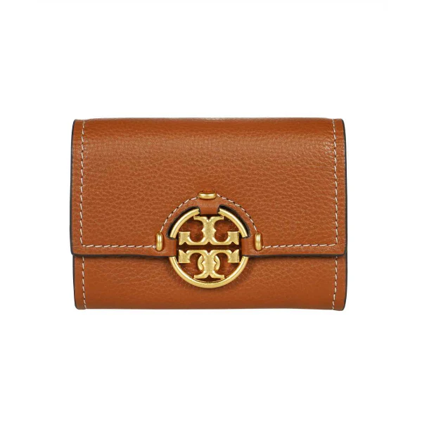 Tory Burch Miller Mini Leather Card Case in Light Umber - 79394