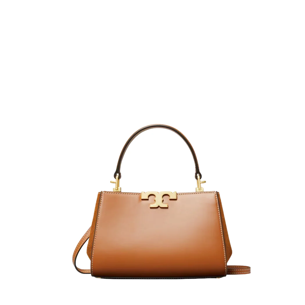 Tory Burch Mini Eleanor Pebbled Satchel β Light Whiskey Leather