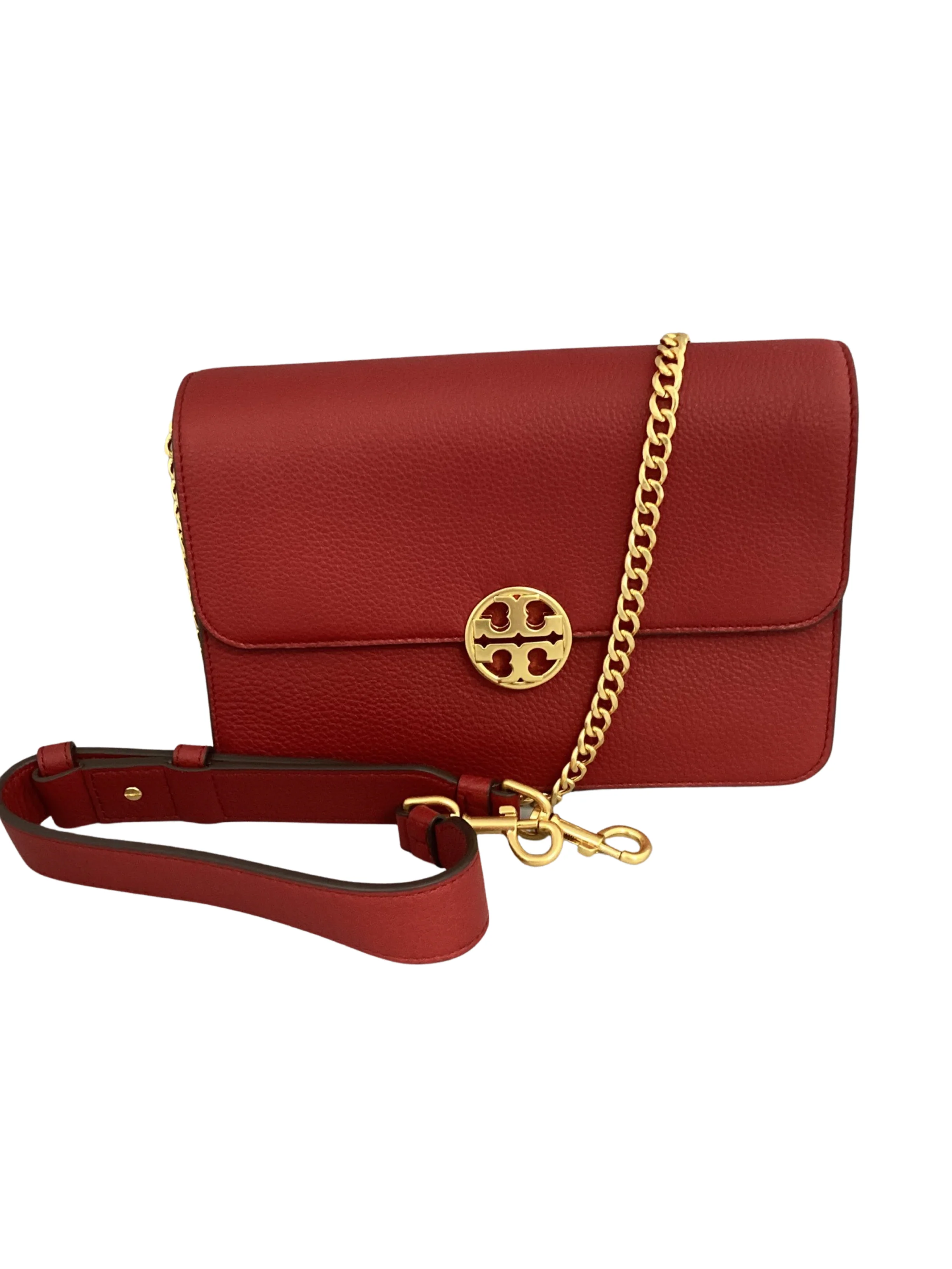 Tory Burch Olivia Pebbled Leather Small Bag In Claret - 141659 - Image 2