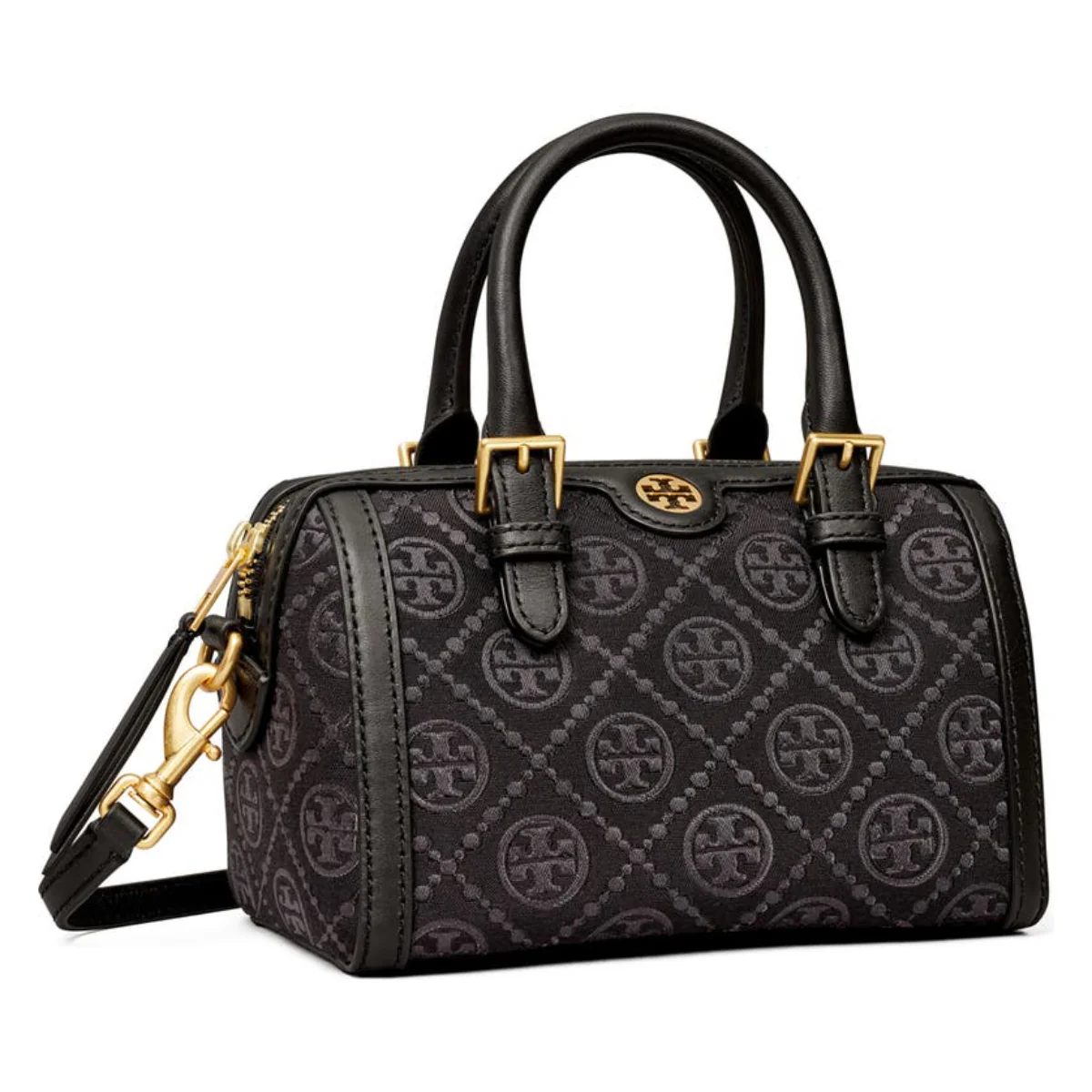 Tory Burch Petite T Monogram Jacquard Barrel Bag In Black - 152131 - Image 2