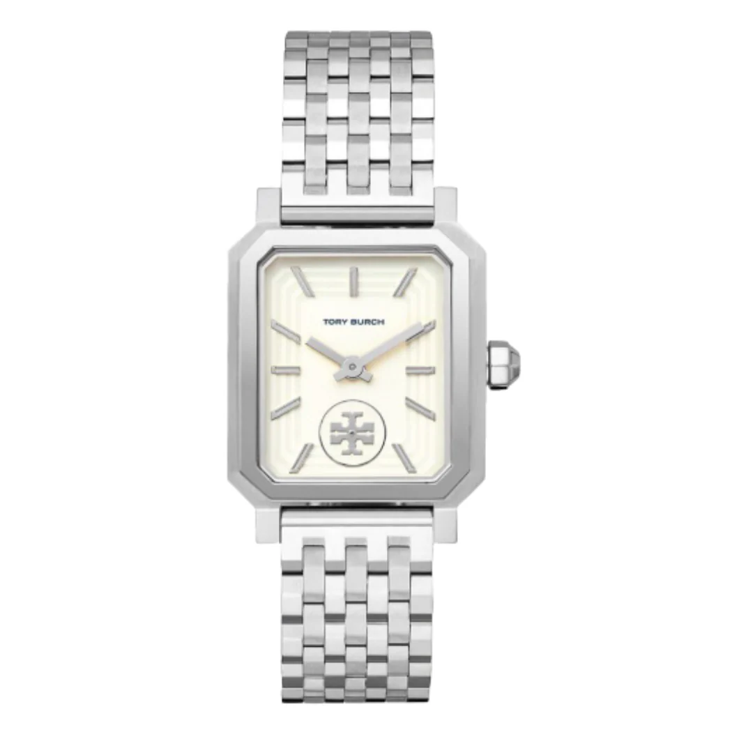 Tory Burch Robinson Silver Stainless Steel Ivory Dial Quartz Watch for Ladies - TBW1510
