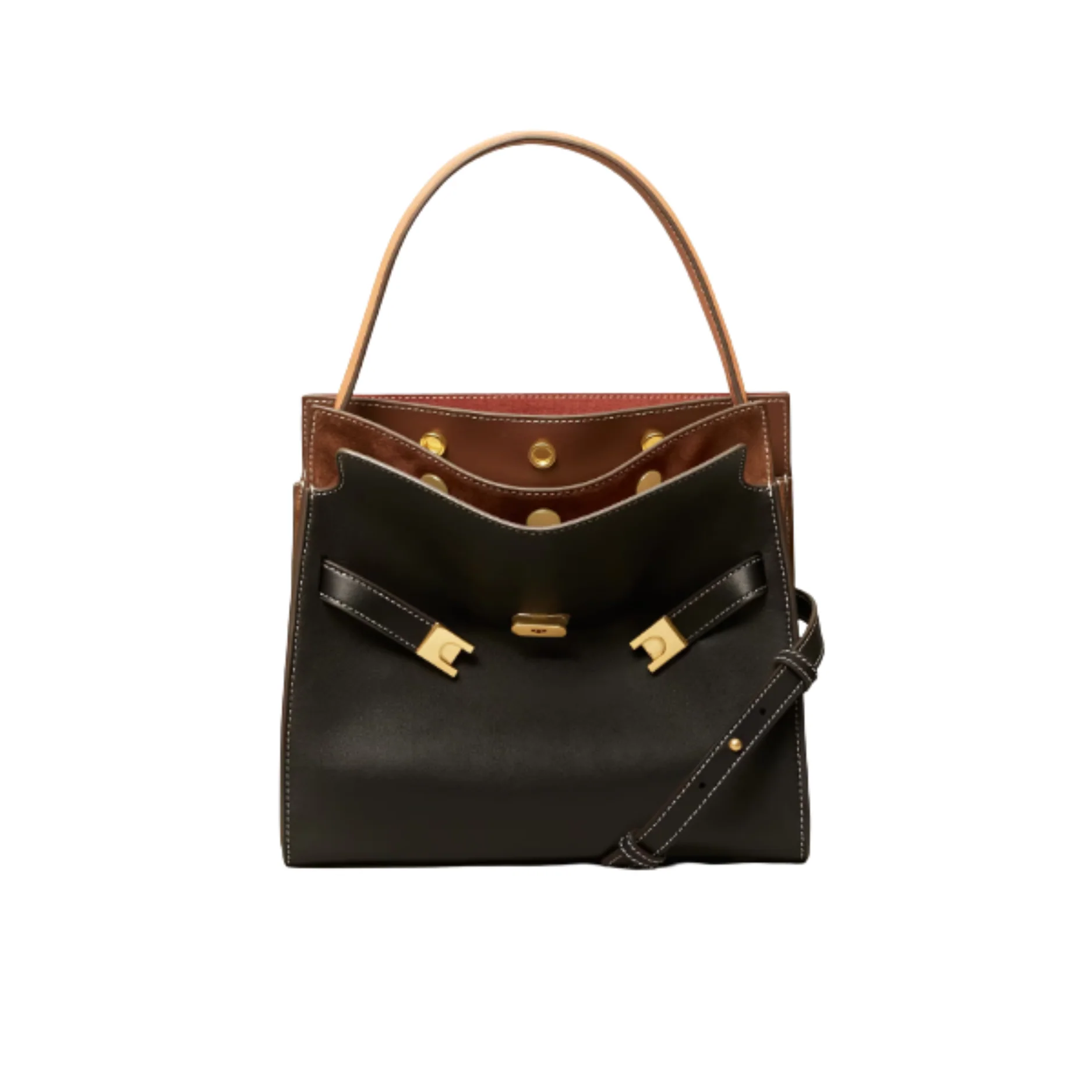 Tory Burch Small Lee Radziwill Double Bag – Elegant Black Designer Handbag - Image 2