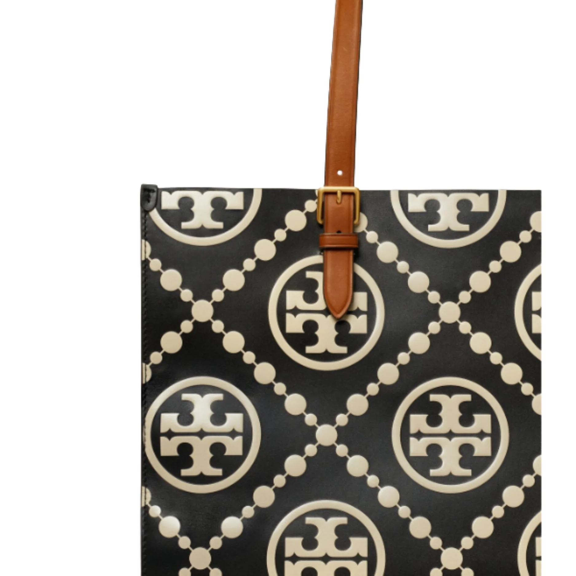 Tory Burch T Monogram Contrast Embossed Large Tote Black Bag - TB138919 - Image 2