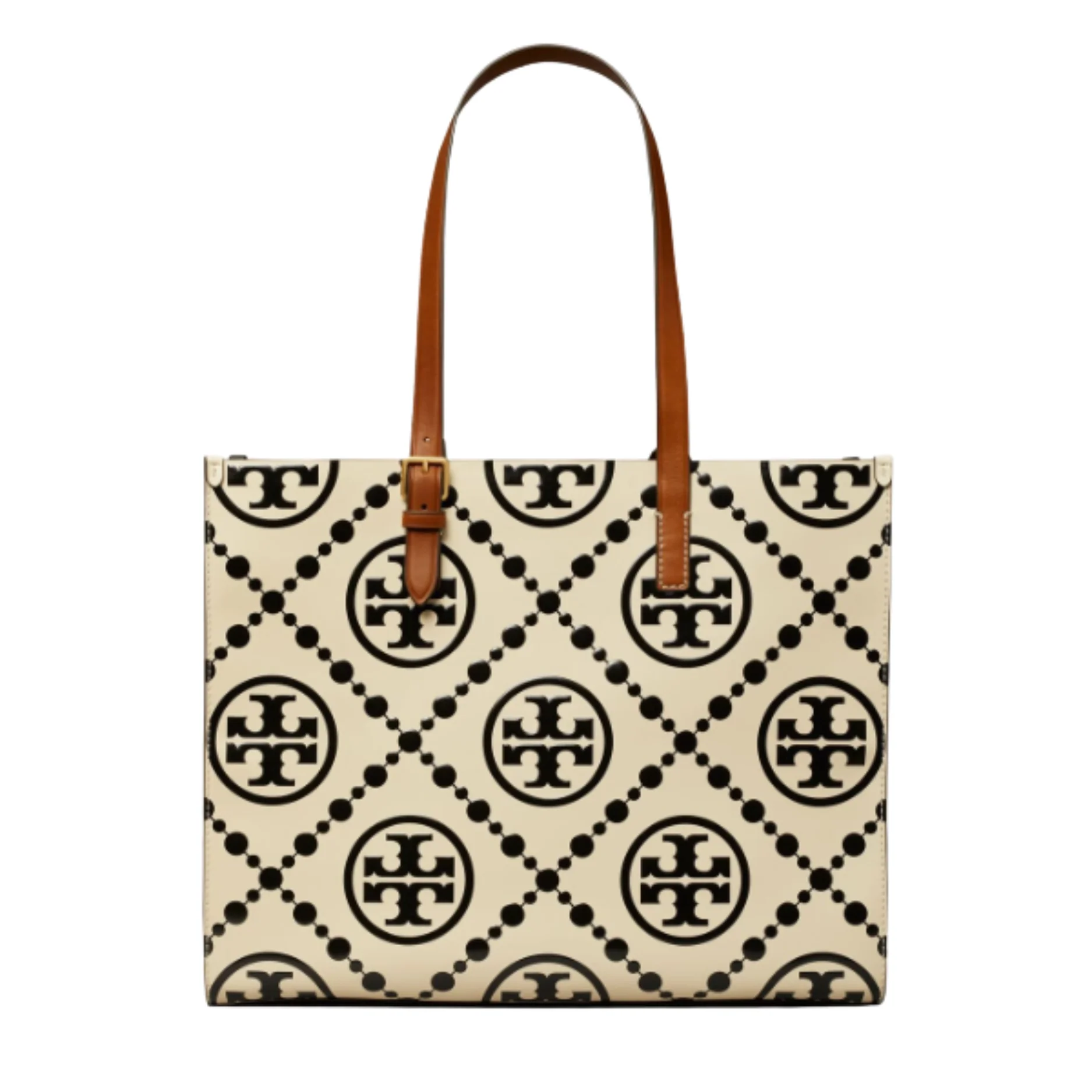 Tory Burch T Monogram Contrast Embossed Large Tote Black Bag - TB138919 - Image 3