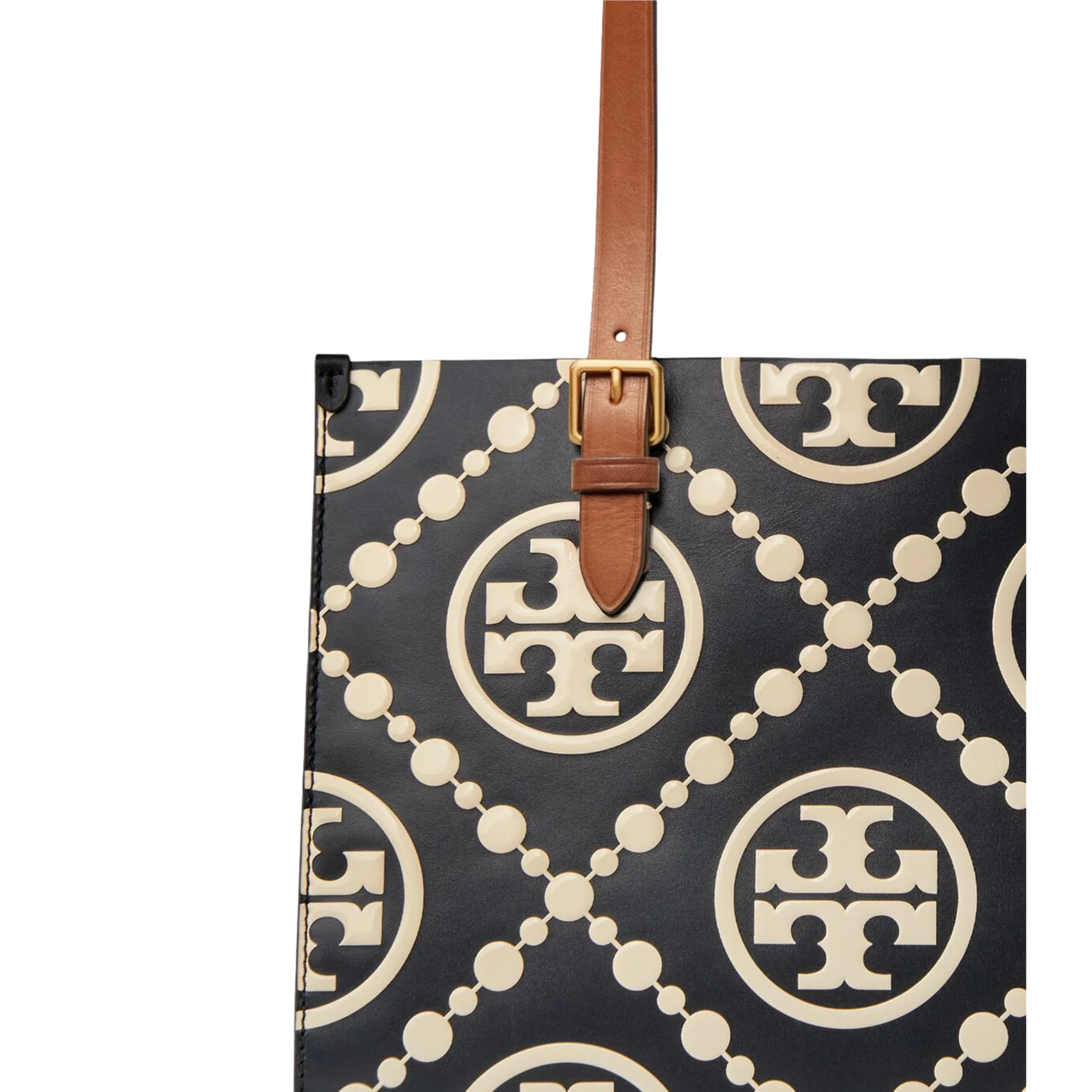 Tory Burch T Monogram Contrast Embossed Small Tote Black Bag - TB150310 - Image 3