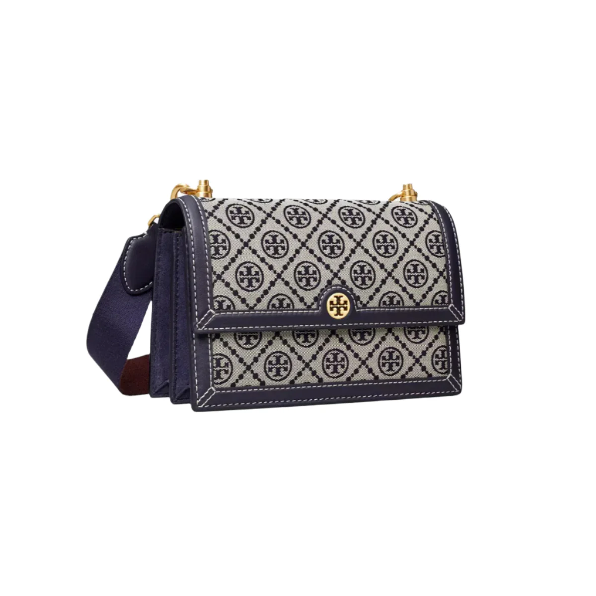 Tory Burch-T monogram Jacquard Shoulder Bag In Navy - 152299 - Image 2