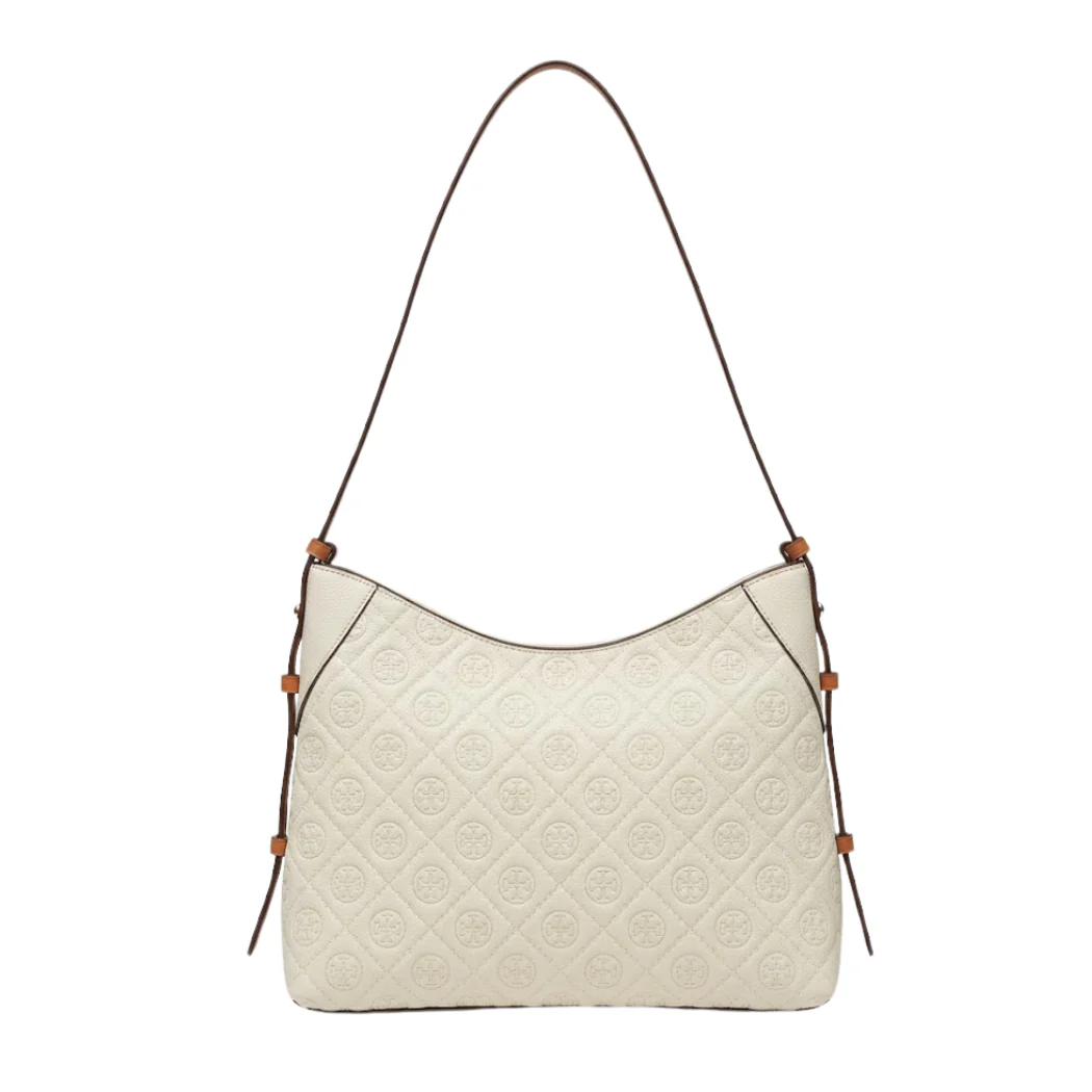 Tory Burch T-Monogram Pebble Messenger Bag Light Titanium - TB169374