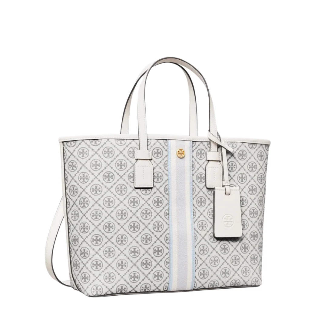 Tory Burch T‑Monogram Tote – New Ivory Jacquard & Leather - Image 2