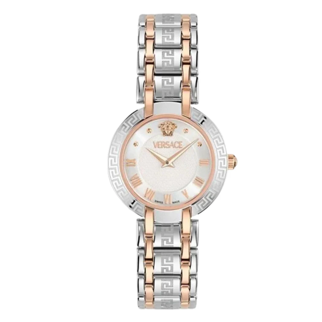 Versace Antlia Two-Tone Stainless Steel Silver Dial Quartz Watch for Ladies - VEOPO0525