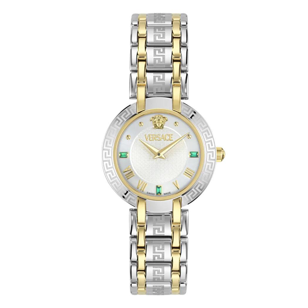 Versace Antlia Two-Tone Stainless Steel Silver Dial Quartz Watch for Ladies - VEOPO0725