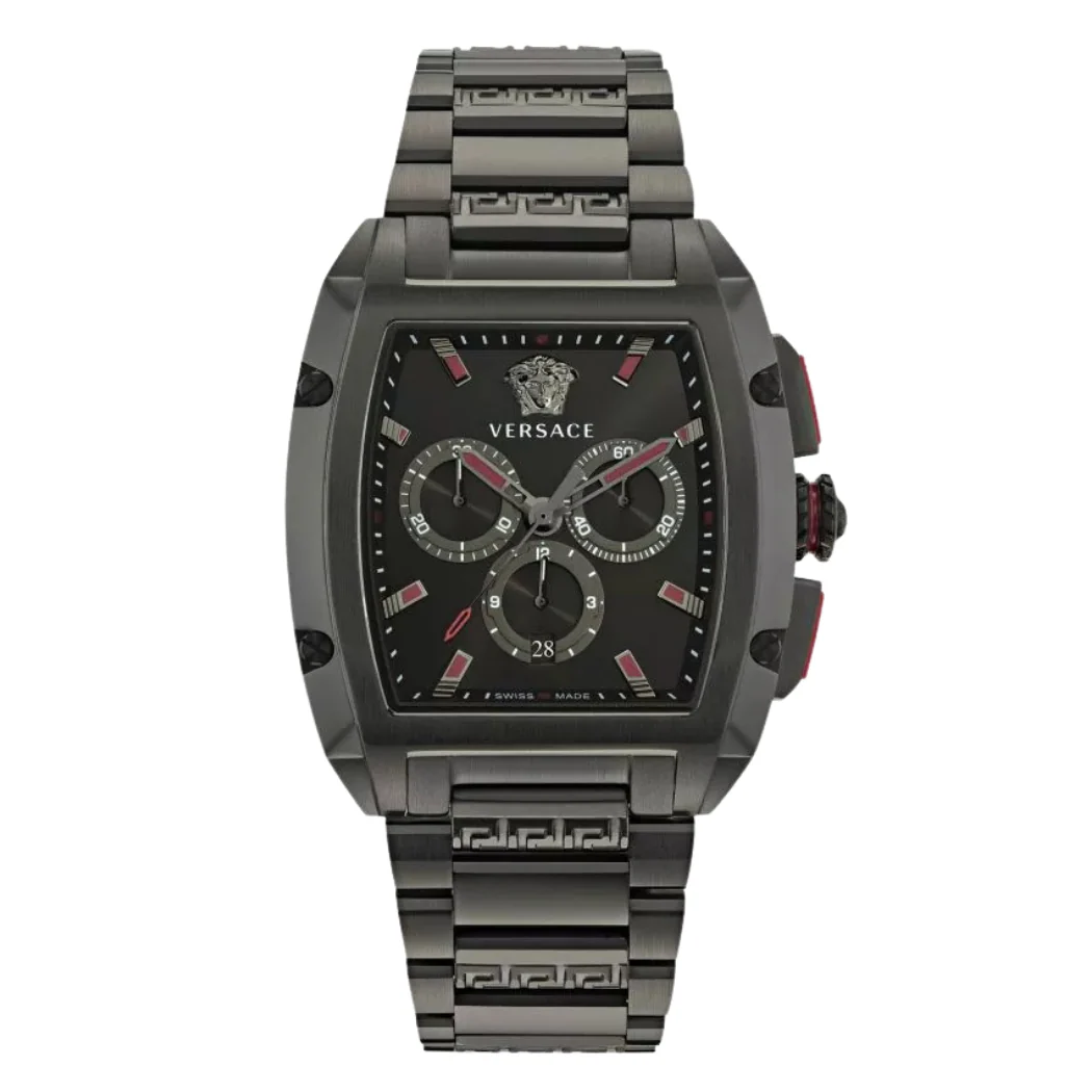 Versace Dominus Black Stainless Steel Black Dial Chronograph Quartz Watch for Gents - VE6H00623
