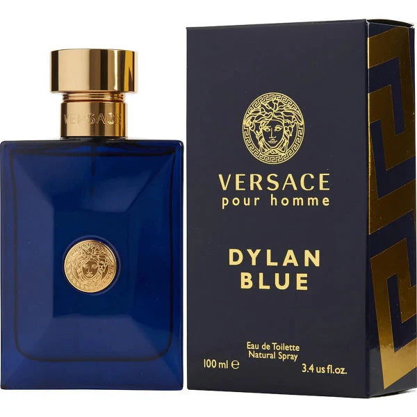 Versace Dylan Blue Eau De Toilette For Him Set - 100ml + 100ml + Black Trousse