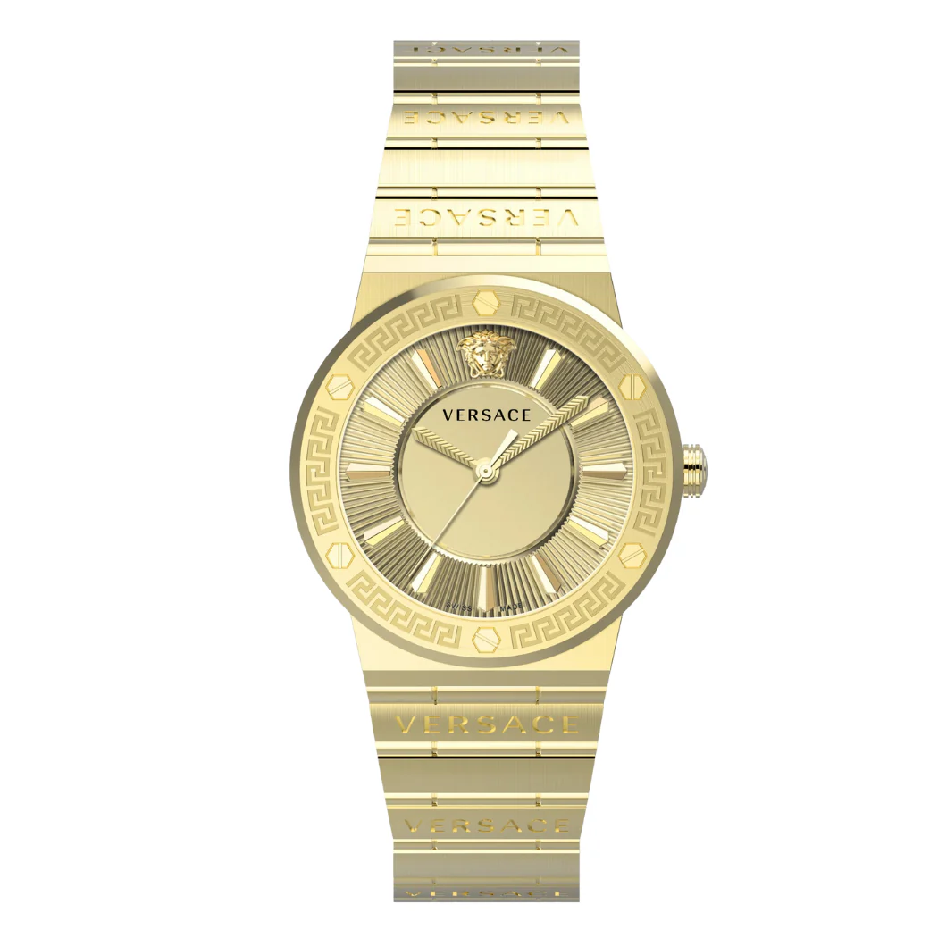 Versace Grace Gold Stainless Steel Gold Dial Quartz Watch for Ladies - VEVH01320