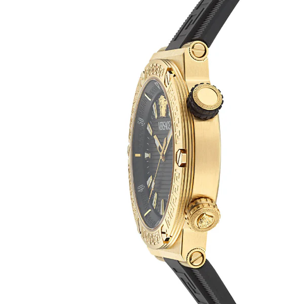 Versace Greca Logo Divers Black Silicone Strap Black Dial Quartz Watch for Gents - VE8G00324 - Image 3