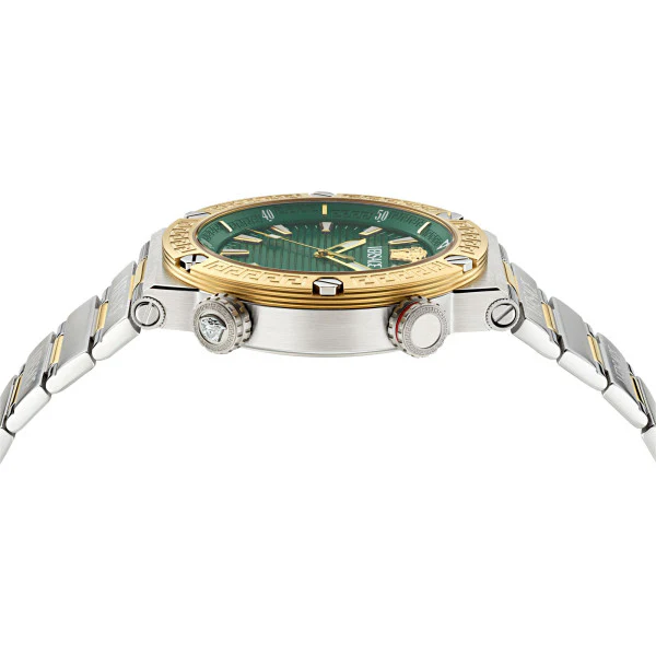 Versace Greca Logo Divers Two-tone Stainless Steel Green Dial Quartz Watch for Gents - VE8G00524 - Image 3