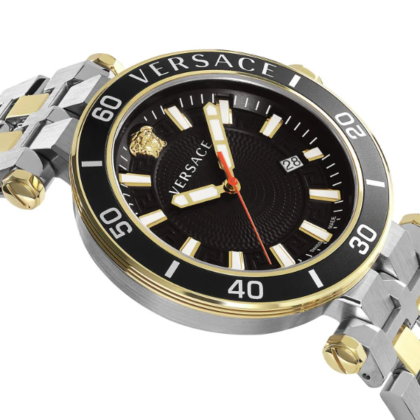 Versace Greca Sport Two-tone Stainless Steel Black Dial Quartz Watch for Gents - VEZ300821 - Image 2