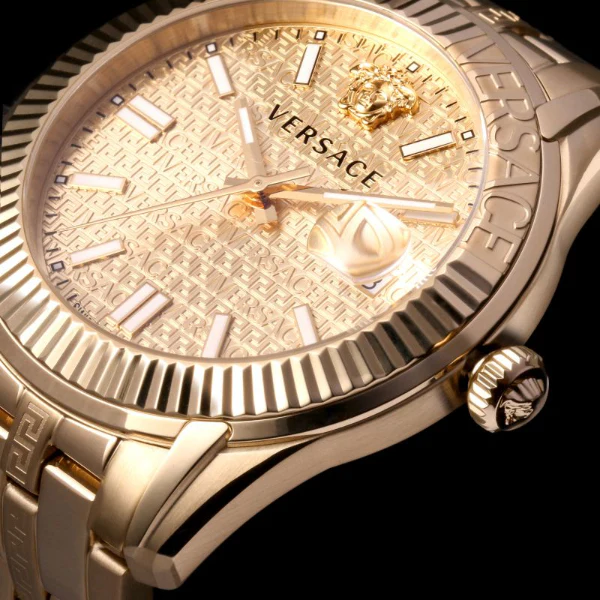 Versace Greca Time Gold Stainless Steel Gold Dial Quartz Watch for Gents - VE3K00522 - Image 2