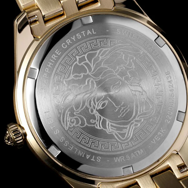 Versace Greca Time Gold Stainless Steel Gold Dial Quartz Watch for Gents - VE3K00522 - Image 4