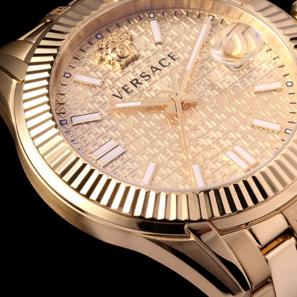 Versace Greca Time Gold Stainless Steel Gold Dial Quartz Watch for Gents - VE3K00522 - Image 5