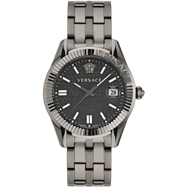 Versace Greca Time Two-tone Stainless Steel Black Dial Quartz Watch for Gents - VE3K00622