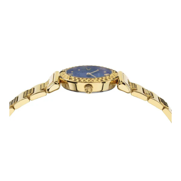 Versace Mini Vanity Gold Stainless Steel Blue Dial Quartz Watch for Ladies - VEAA01420 - Image 3