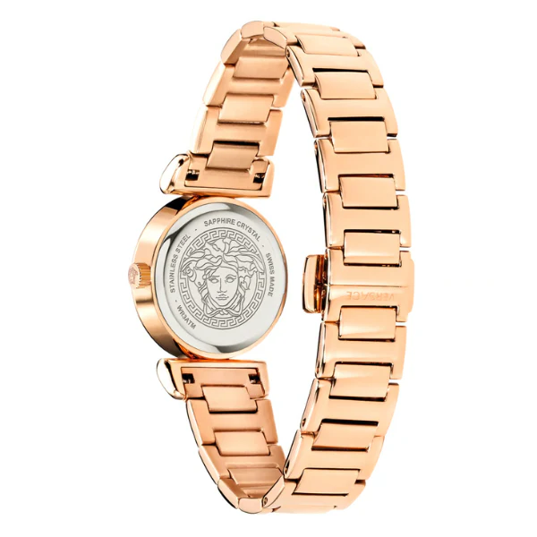 Versace Mini Vanity Rose Gold Stainless Steel Silver Dial Quartz Watch for Ladies - VEAA00618 - Image 2