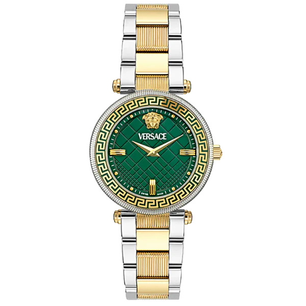 Versace Reve Two-tone Stainless Steel Green Dial Quartz Watch for Ladies - VE8B00524