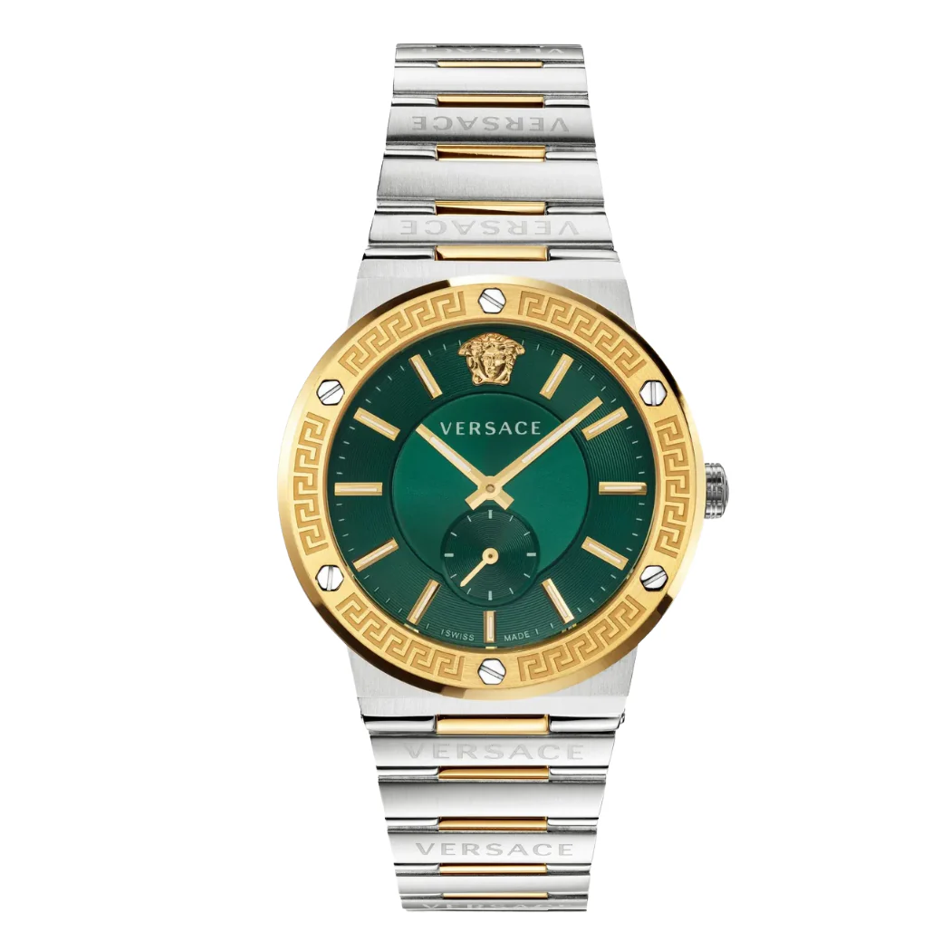 Versace Two -Tone Stainless Steel Green Dial Quartz Watch for Gents - VEVI00420