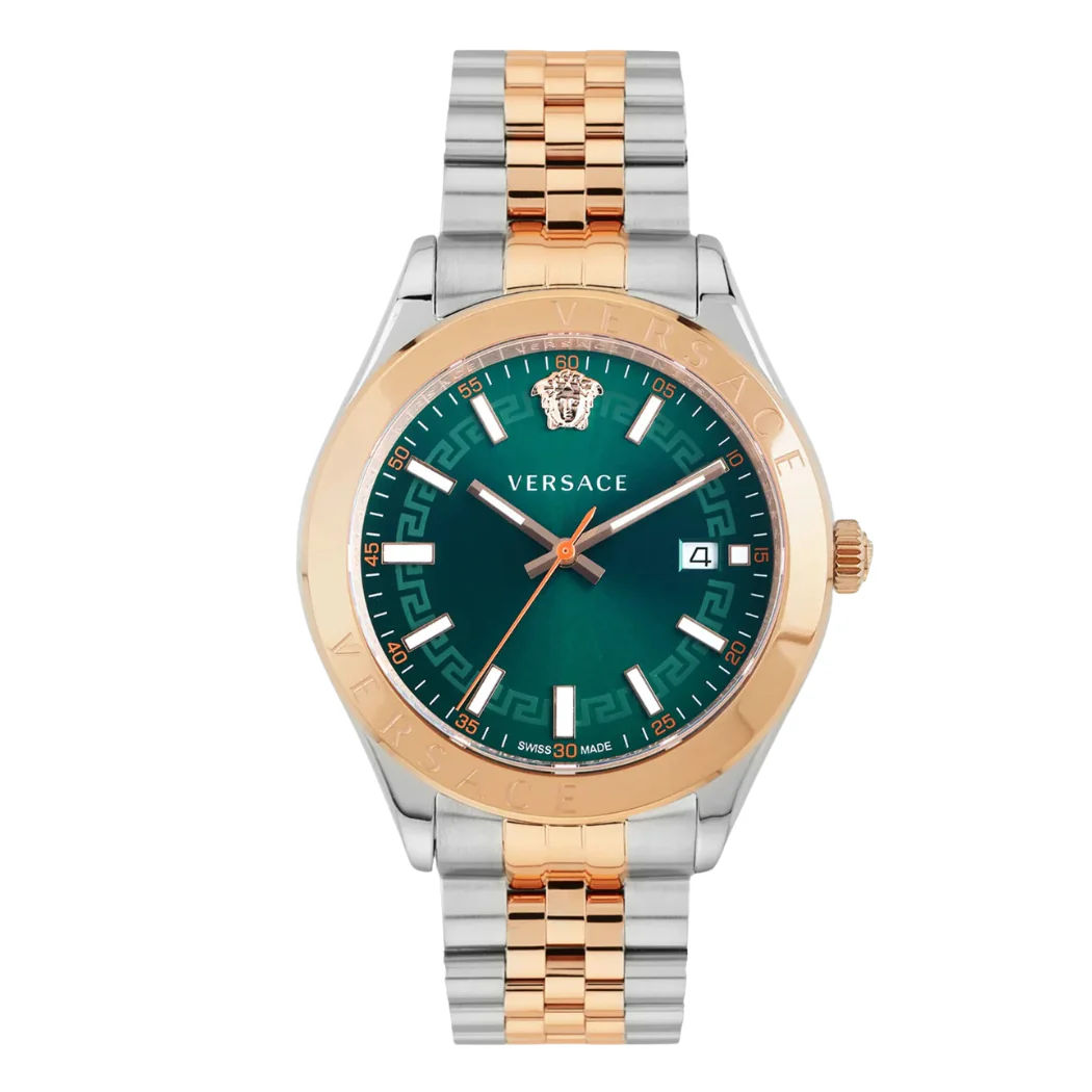 Versace Two-tone Stainless Steel Green Dial Quartz Watch for Gents - VEVKO1324