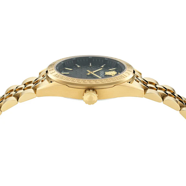 Versace V-Code Gold Stainless Steel Black Dial Quartz Watch for Ladies - VE8I00724 - Image 3
